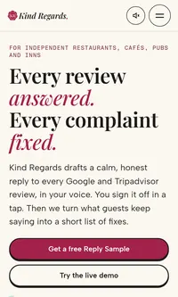 Kind Regards on a phone